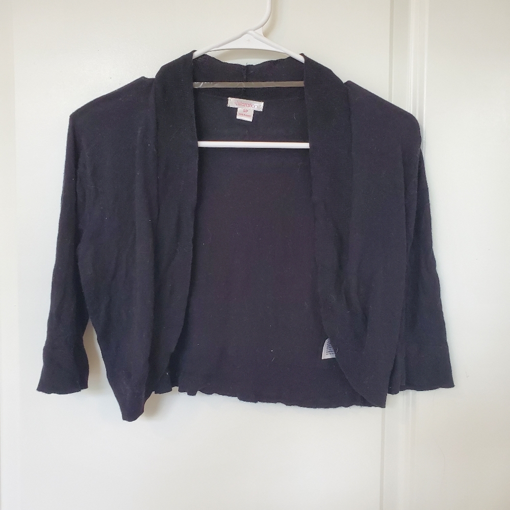 Xhilaration Black Mini Short Sleeve Sweater